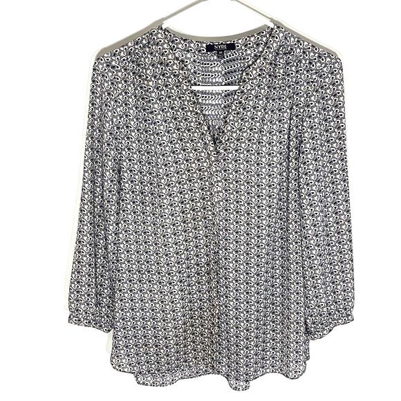 NYDJ 15 Bundle Pack 3/4 Sleeve Mandarin-Collar Pleated Blouse Different Print XS - Picture 11 of 15